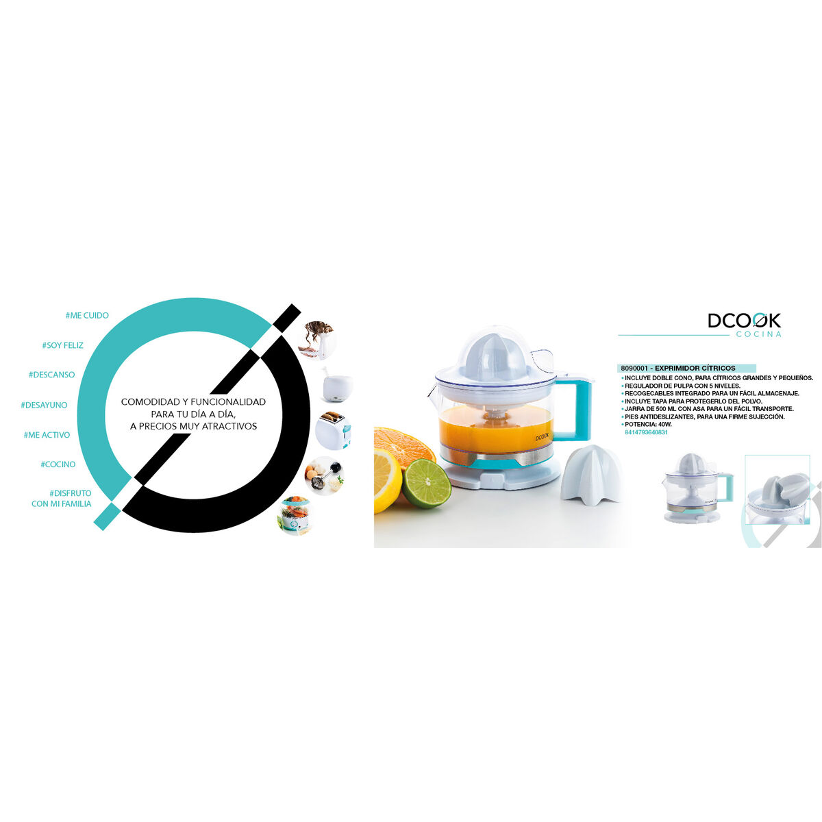 Storcător Electric Dcook Gallery Alb 40 W 500 ml 6 Unități